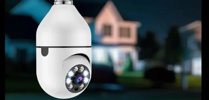 guy installs SafeCam360 in garden